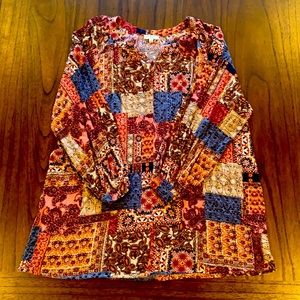 Size L, umgee usa, patchwork, long sleeve dress, LIKE NEW!!
